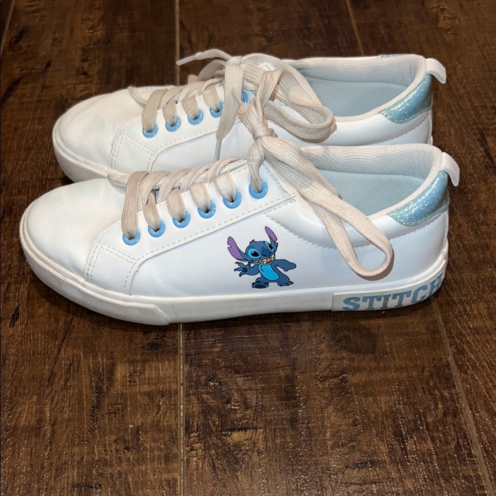 Stitch White and Blue Sneakers